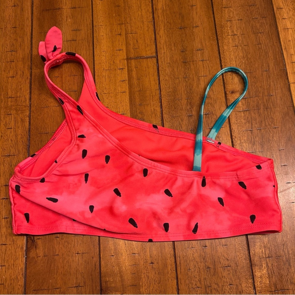 Cat & Jack Girl’s Watermelon 2-Piece Swimsuit, Sz L (10/12), Pink, Green Bikini - Picture 3 of 9